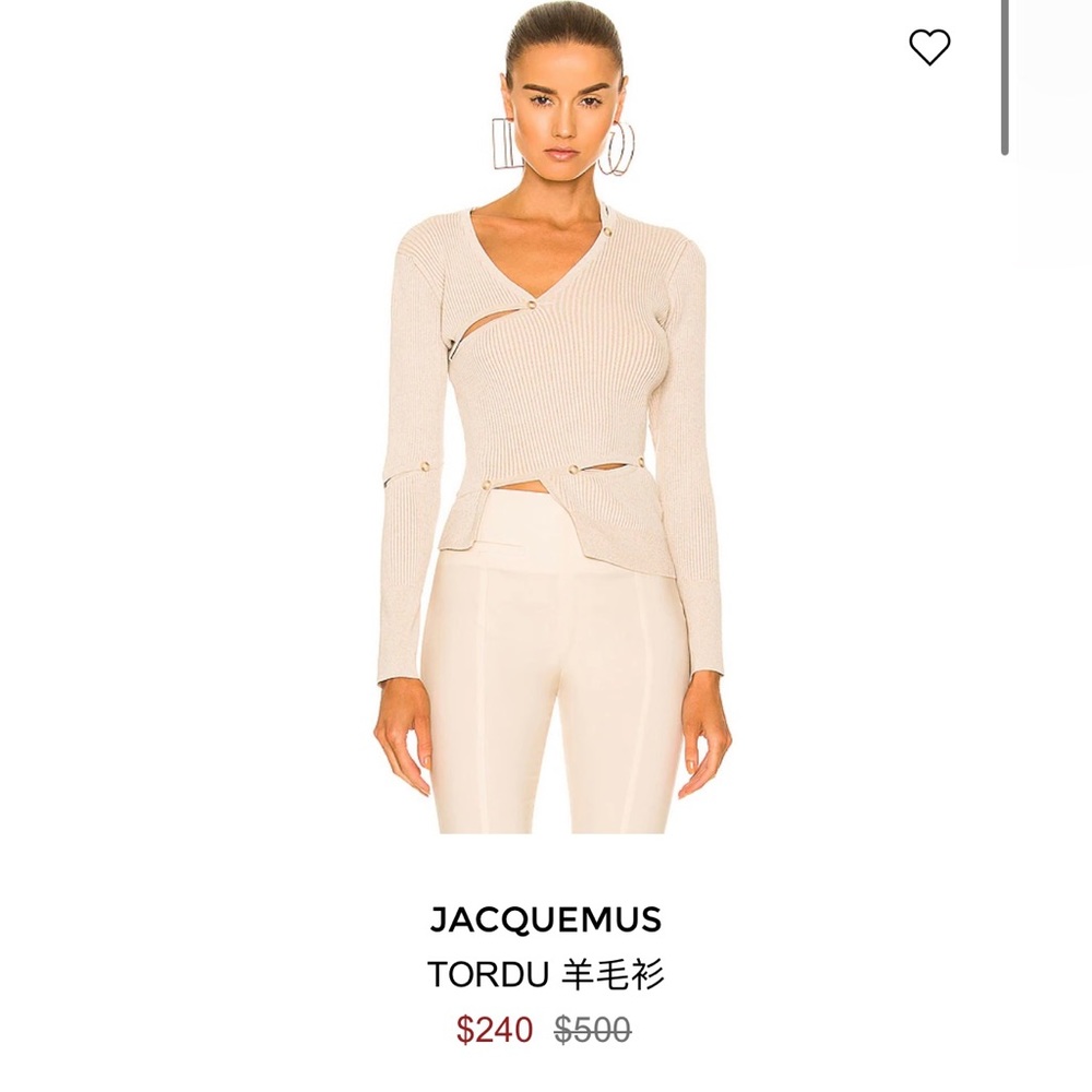 Jacquemus Tordu asymmetric cutout ribbed-knit top